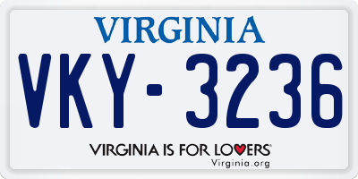 VA license plate VKY3236