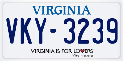 VA license plate VKY3239