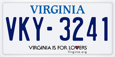 VA license plate VKY3241