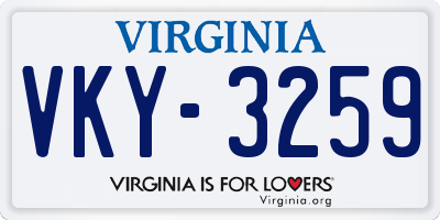 VA license plate VKY3259