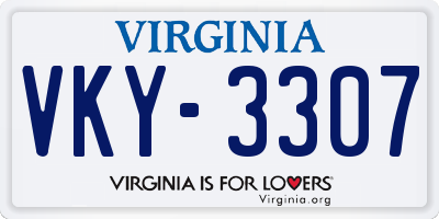 VA license plate VKY3307