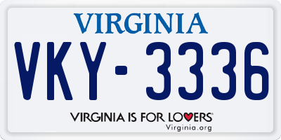 VA license plate VKY3336