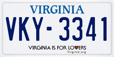 VA license plate VKY3341