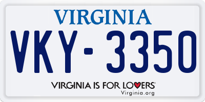 VA license plate VKY3350