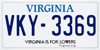 VA license plate VKY3369