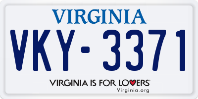 VA license plate VKY3371