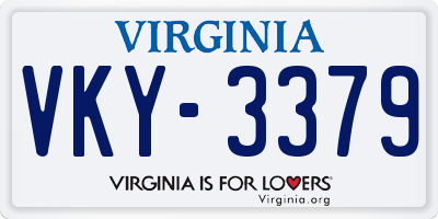 VA license plate VKY3379