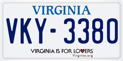 VA license plate VKY3380