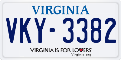 VA license plate VKY3382