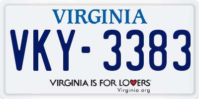 VA license plate VKY3383