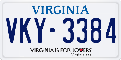 VA license plate VKY3384