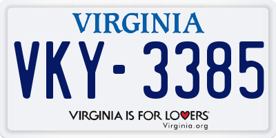 VA license plate VKY3385