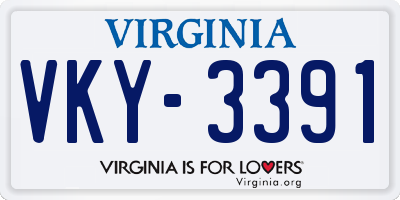 VA license plate VKY3391