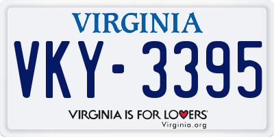 VA license plate VKY3395