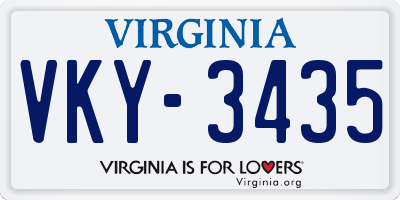 VA license plate VKY3435