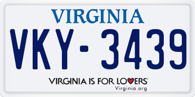 VA license plate VKY3439