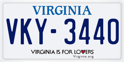 VA license plate VKY3440