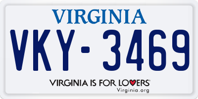 VA license plate VKY3469