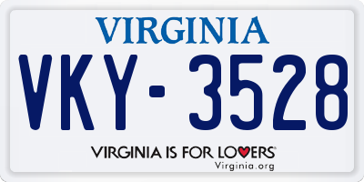 VA license plate VKY3528