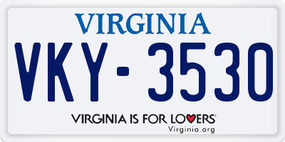 VA license plate VKY3530