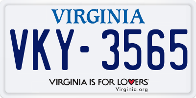 VA license plate VKY3565