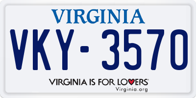 VA license plate VKY3570