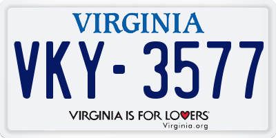 VA license plate VKY3577