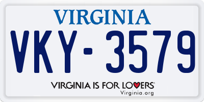 VA license plate VKY3579