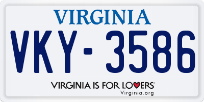 VA license plate VKY3586