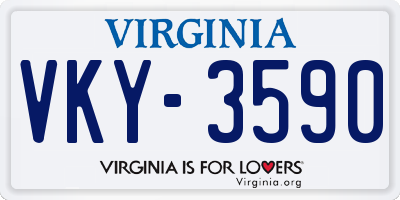 VA license plate VKY3590