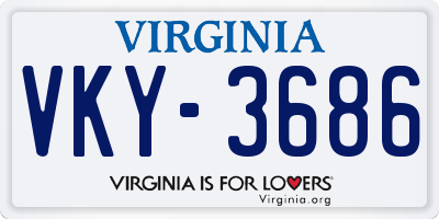 VA license plate VKY3686