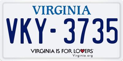 VA license plate VKY3735