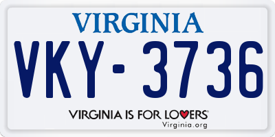 VA license plate VKY3736