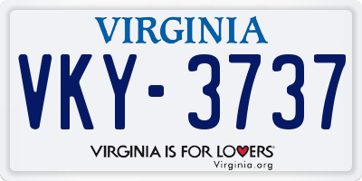 VA license plate VKY3737