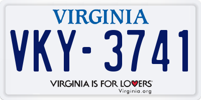 VA license plate VKY3741