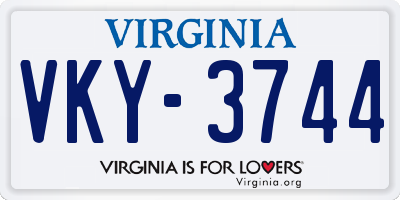 VA license plate VKY3744