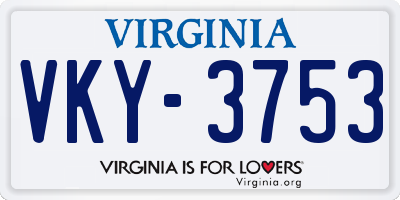 VA license plate VKY3753