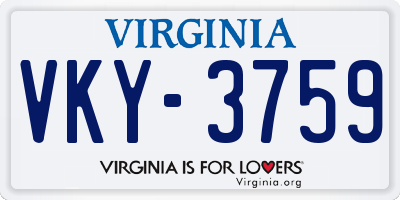 VA license plate VKY3759