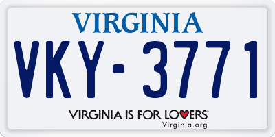 VA license plate VKY3771