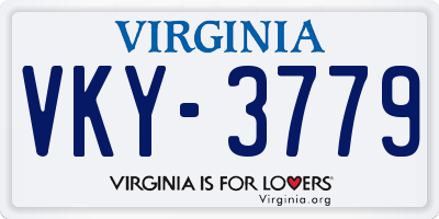 VA license plate VKY3779