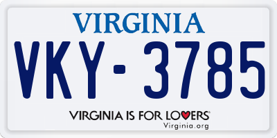 VA license plate VKY3785