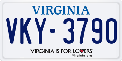 VA license plate VKY3790