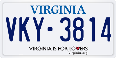 VA license plate VKY3814