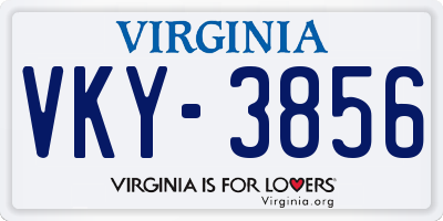 VA license plate VKY3856