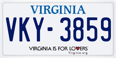VA license plate VKY3859
