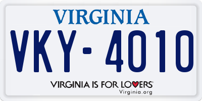 VA license plate VKY4010
