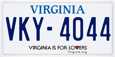 VA license plate VKY4044