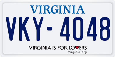VA license plate VKY4048