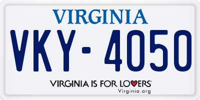 VA license plate VKY4050