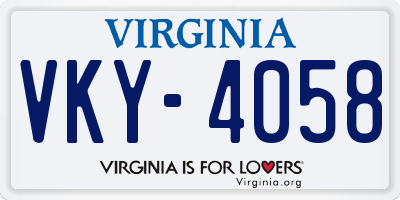 VA license plate VKY4058